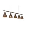 ZUIDBROEK Pendant Light brown, 5-light sources