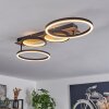 Avelal Ceiling Light LED brown, Wood like finish, black, 1-light source