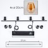 Vevino Pendant Light glass 20cm Amber, 4-light sources