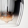 Vevino Pendant Light glass 15cm chrome, clear, Smoke-coloured, 1-light source