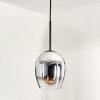Vevino Pendant Light glass 15cm chrome, clear, Smoke-coloured, 1-light source