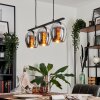 Vevino Pendant Light glass 15cm chrome, Smoke-coloured, 3-light sources