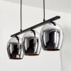Vevino Pendant Light glass 15cm chrome, Smoke-coloured, 3-light sources