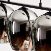 Vevino Pendant Light glass 20cm chrome, Smoke-coloured, 3-light sources
