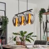 Vevino Pendant Light glass 20cm chrome, Smoke-coloured, 3-light sources