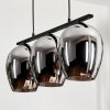 Vevino Pendant Light glass 20cm chrome, Smoke-coloured, 3-light sources