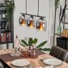 Vevino Pendant Light glass 15cm chrome, clear, Smoke-coloured, 3-light sources