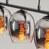 Vevino Pendant Light glass 15cm chrome, clear, Smoke-coloured, 3-light sources