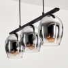 Vevino Pendant Light glass 15cm chrome, clear, Smoke-coloured, 3-light sources