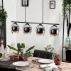 Vevino Pendant Light glass 15cm chrome, clear, Smoke-coloured, 4-light sources