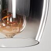 Vevino Pendant Light glass 15cm chrome, clear, Smoke-coloured, 4-light sources