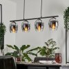 Vevino Pendant Light glass 15cm chrome, clear, Smoke-coloured, 4-light sources