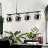 Vevino Pendant Light glass 15cm chrome, clear, Smoke-coloured, 4-light sources