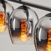 Vevino Pendant Light glass 15cm chrome, clear, Smoke-coloured, 4-light sources