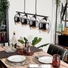 Vevino Pendant Light glass 15cm chrome, clear, Smoke-coloured, 4-light sources
