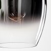 Vevino Pendant Light glass 20cm chrome, clear, Smoke-coloured, 4-light sources