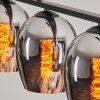 Vevino Pendant Light glass 15cm chrome, Smoke-coloured, 4-light sources