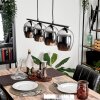 Vevino Pendant Light glass 15cm chrome, Smoke-coloured, 4-light sources