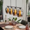 Vevino Pendant Light glass 20cm chrome, Smoke-coloured, 4-light sources