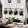 Vevino Pendant Light glass 20cm chrome, Smoke-coloured, 4-light sources