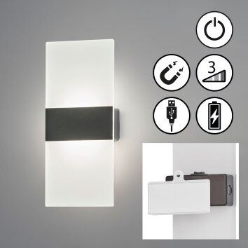FHL easy Magnetics Wall Light LED black, 1-light source