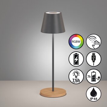 FHL easy Cosenza Table lamp LED grey, Ecru, 1-light source, Colour changer