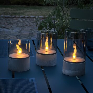 Brilliant Bougie Outdoor table luminaire set of 3 LED grey, 1-light source