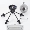Gastor Ceiling Light black, 5-light sources