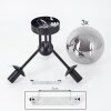 Gastor Ceiling Light black, 3-light sources