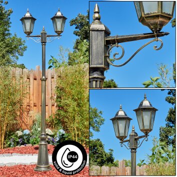 Hongkong Lamp Post gold, black, 2-light sources