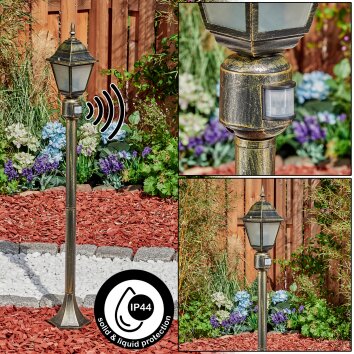 Naofe path light gold, black, 1-light source, Motion sensor