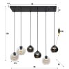 Bicolore pendant luminaire anthracite, 7-light sources