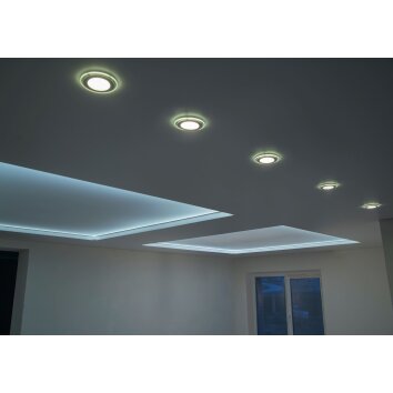 Trio ARGUS recessed light - set of 3 LED chrome, 6-light sources, Remote control, Colour changer