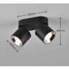 Trio GUAYANA ceiling light black, 2-light sources