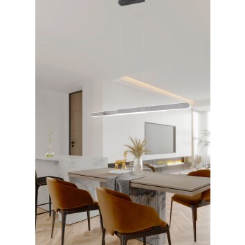 Trio HELIOS Pendant Light LED brushed aluminium, 1-light source