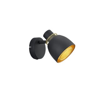 Reality PUNCH Wall Light gold, black, 1-light source