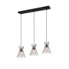 Reality ROD Pendant Light gold, black, 3-light sources