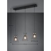 Reality ROD Pendant Light gold, black, 3-light sources
