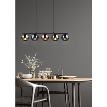 Reality SHELDON Pendant Light black, 5-light sources