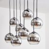 KOYOTO Pendant Light - glass chrome, clear, Smoke-coloured, 8-light sources