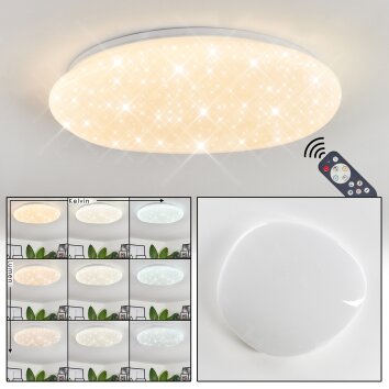 ESGOS Ceiling Light LED white, 1-light source, Remote control