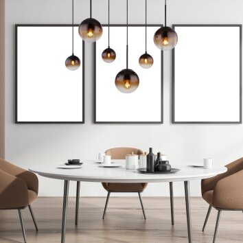 Globo HALLIE Pendant Light black, 6-light sources