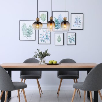 Globo COMMY Pendant Light black, 3-light sources