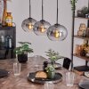 APEDO Pendant Light - glass clear, Smoke-coloured, 3-light sources