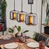 LAUDEN Pendant Light - glass chrome, Smoke-coloured, 3-light sources