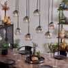 KOYOTO Pendant Light - glass chrome, clear, Smoke-coloured, 8-light sources