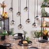 KOYOTO Pendant Light - glass chrome, clear, Smoke-coloured, 8-light sources