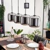 LAUDEN Pendant Light - glass chrome, Smoke-coloured, 4-light sources