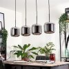 LAUDEN Pendant Light - glass chrome, Smoke-coloured, 4-light sources