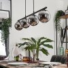 GASTOR Pendant Light - glass chrome, Smoke-coloured, 4-light sources